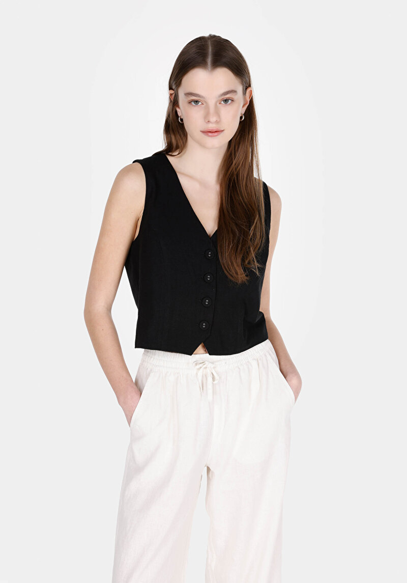 Regular Fit Kadın Siyah Gömlek