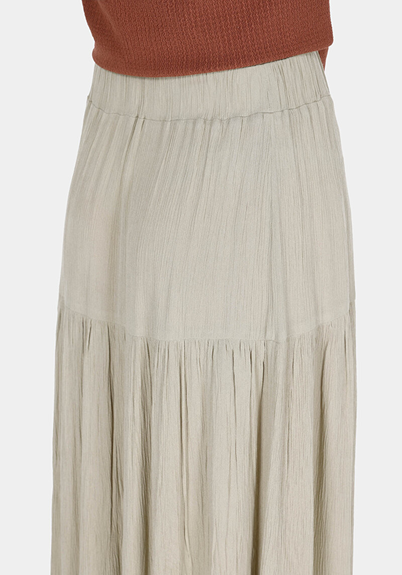 Maxi Length Düz  Kadın Yeşil Etek