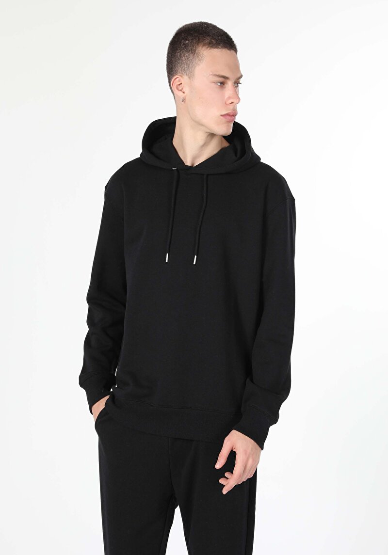 Regular Fit   Erkek Siyah Sweatshirt