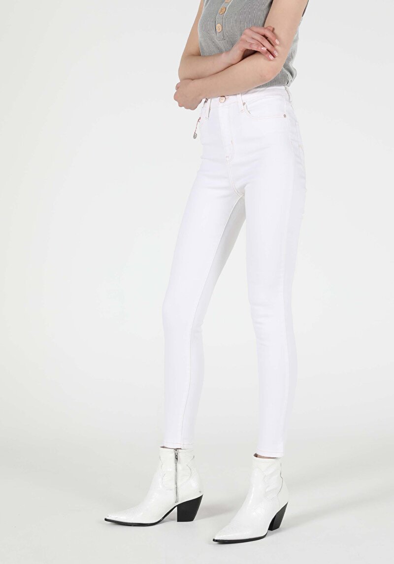 Super Slim Fit Yüksel Bel Dar Paça Kadın Denim Jean Pantolon