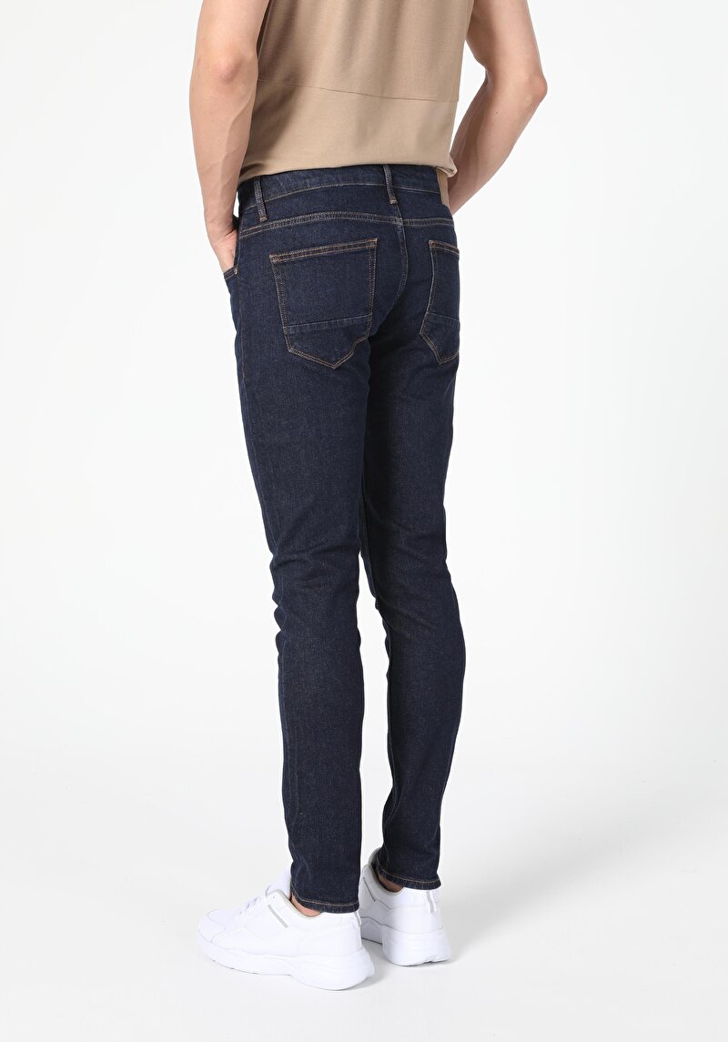 Slim Fit Düşük Bel Dar Paça Erkek Denim Jean Pantolon