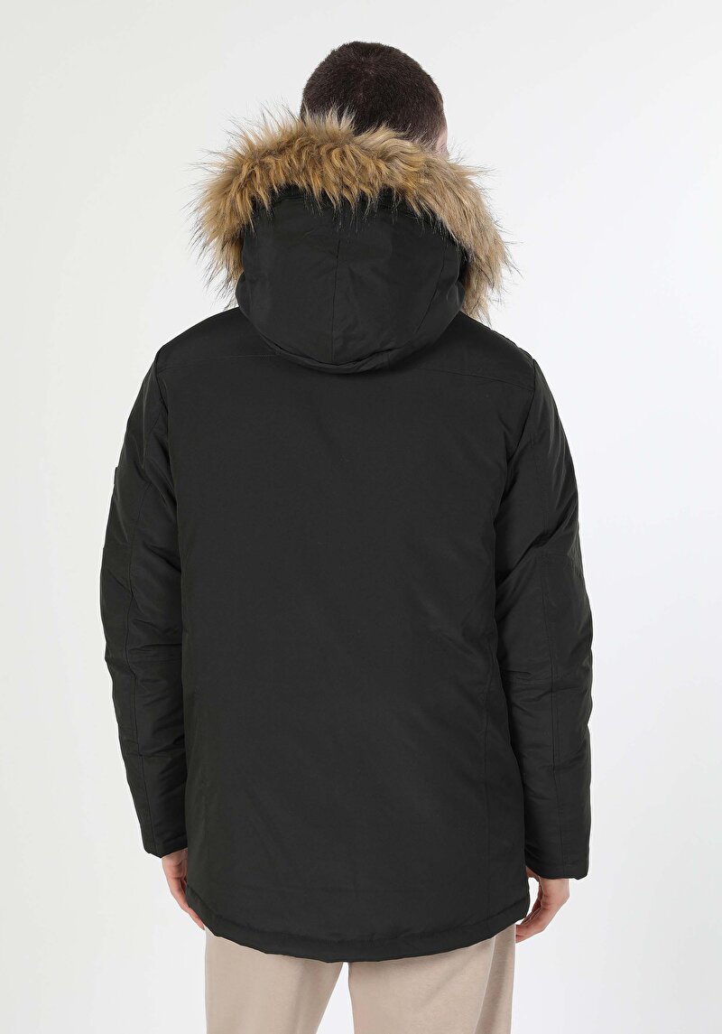 Regular Fit     Erkek Yeşil Mont