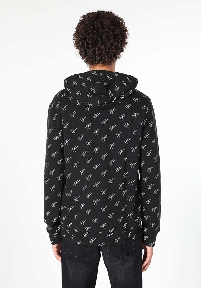 Regular Fit Erkek Siyah Sweatshirt