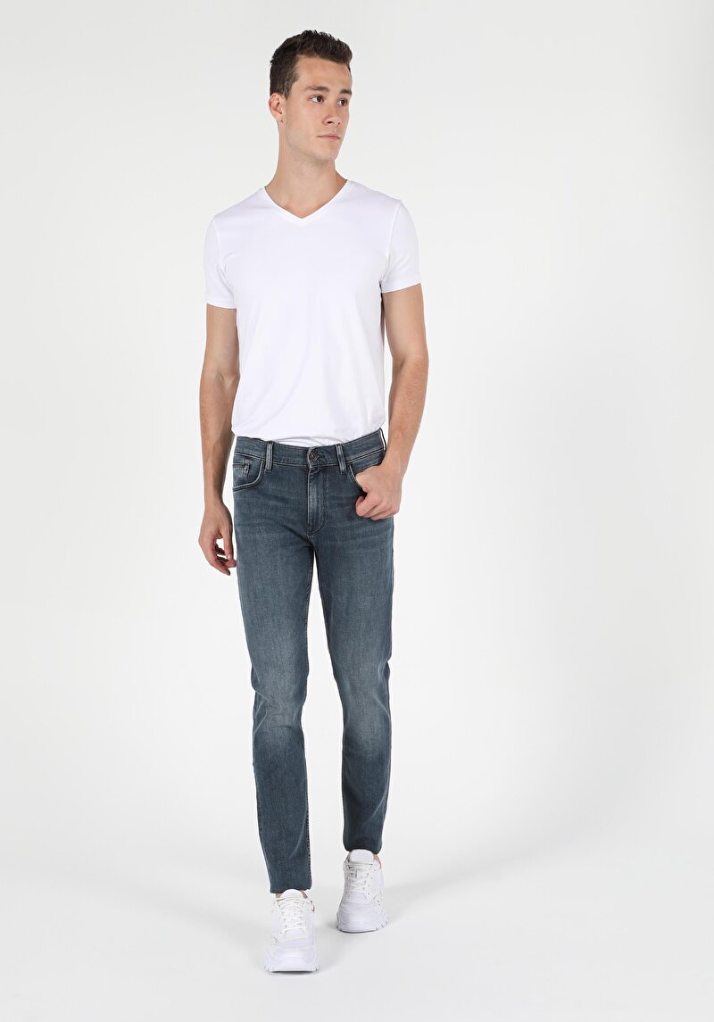 041 Danny Slim Fit Düşük Bel Dar Paça Erkek Denim Jean Pantolon