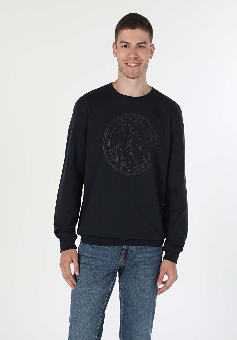 Regular Fit Erkek Lacivert Sweatshirt