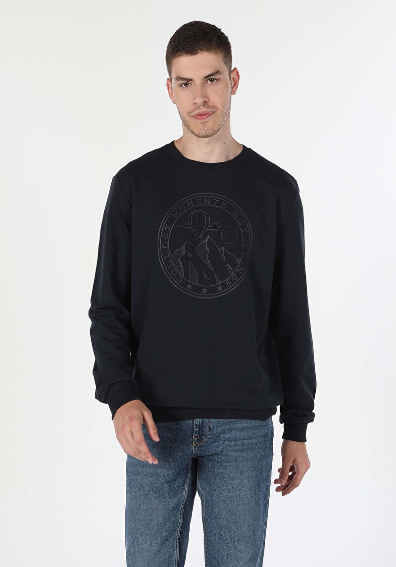 Regular Fit Erkek Lacivert Sweatshirt