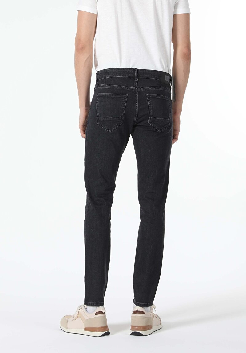 041 Danny Slim Fit Düşük Bel Dar Paça Erkek Siyah Jean Pantolon