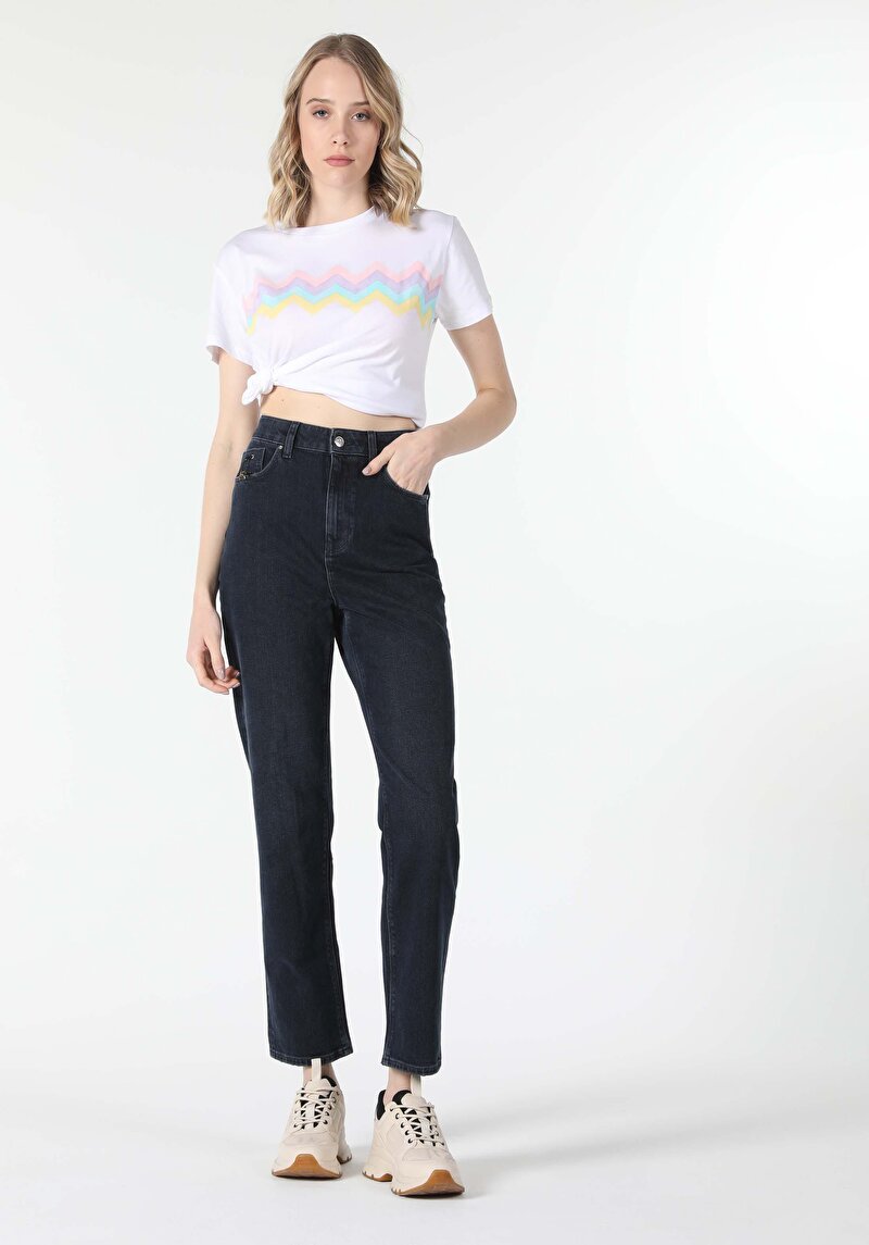 Straight Fit Yüksel Bel Bootcut Kadın Denim Jean Pantolon