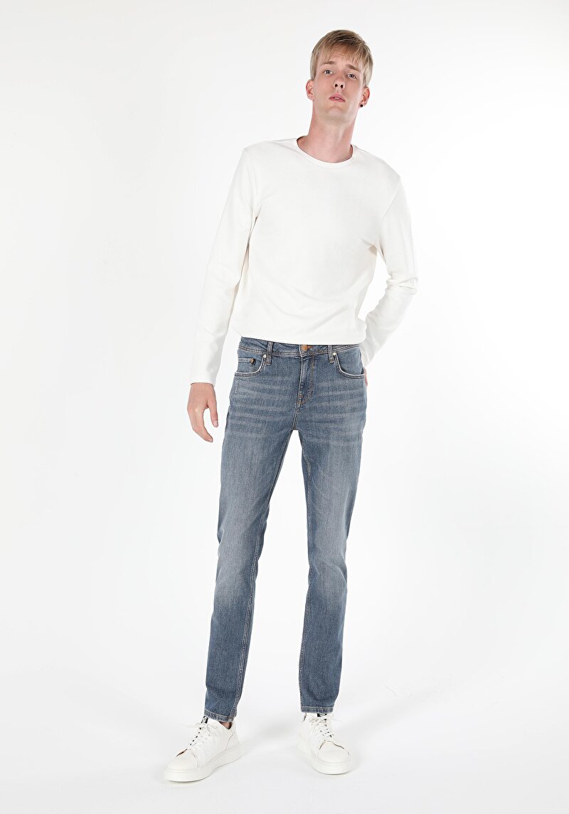 Straight Fit Düşük Bel Düz Paça Erkek Denim Jean Pantolon
