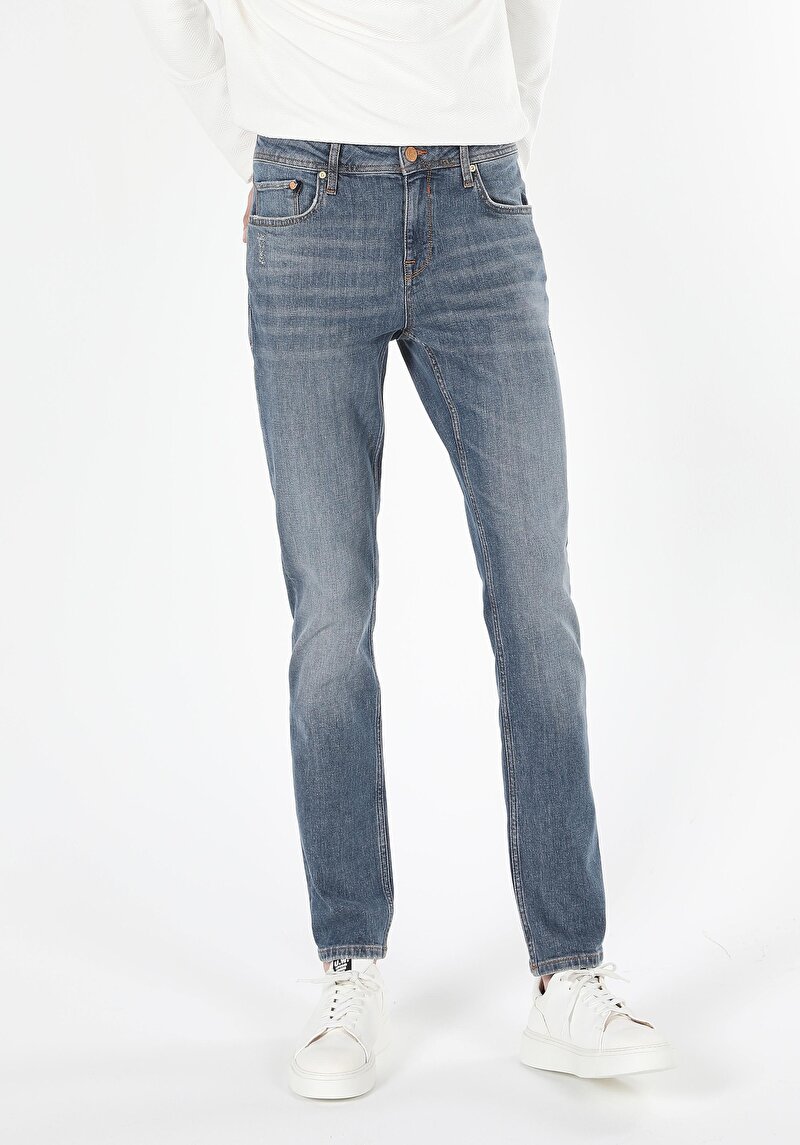 Straight Fit Düşük Bel Düz Paça Erkek Denim Jean Pantolon
