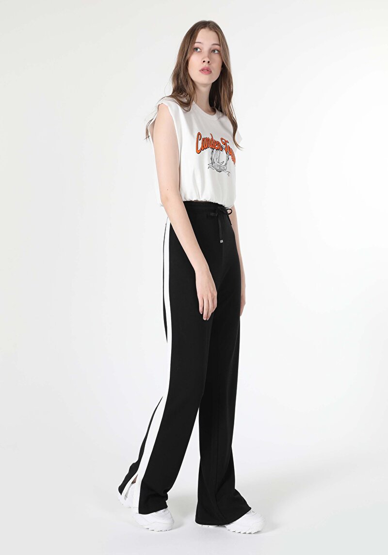 Regular Fit Orta Bel Düz Kadın Siyah Eşofman Altı Cl1060608