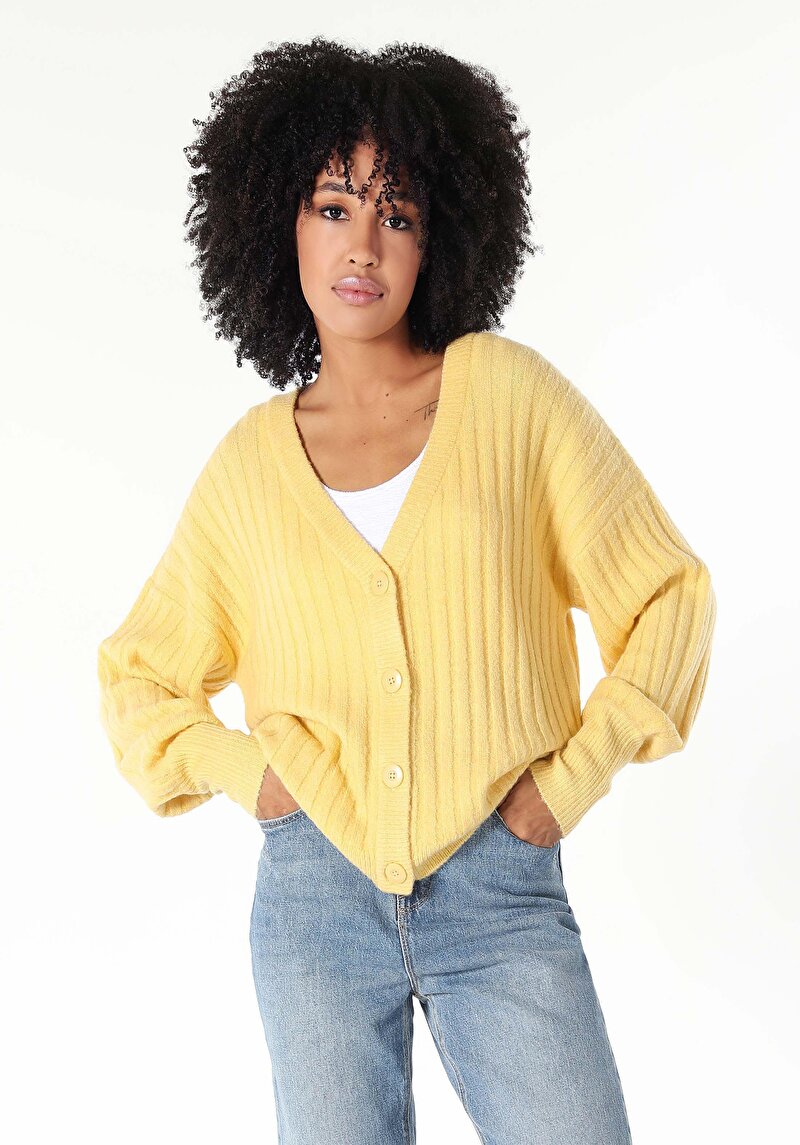 Comfort Fit   Kadın Sari Hırka