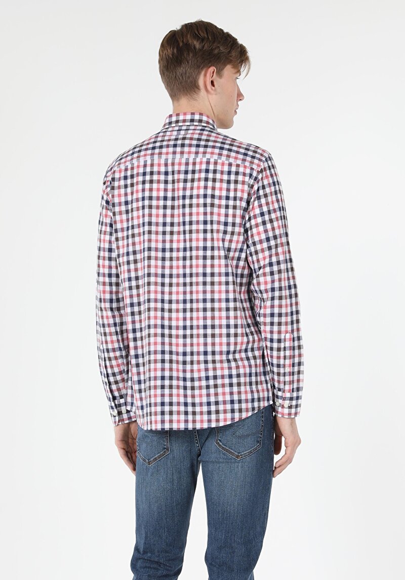 Regular Fit Shirt Neck Erkek Çok Renkli Uzun Kol Gömlek