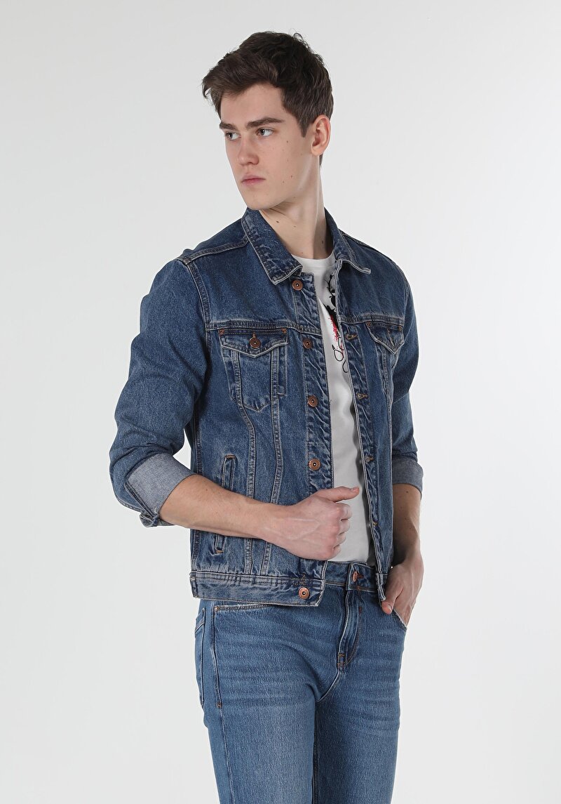 Regular Fit Mavi Erkek Ceket