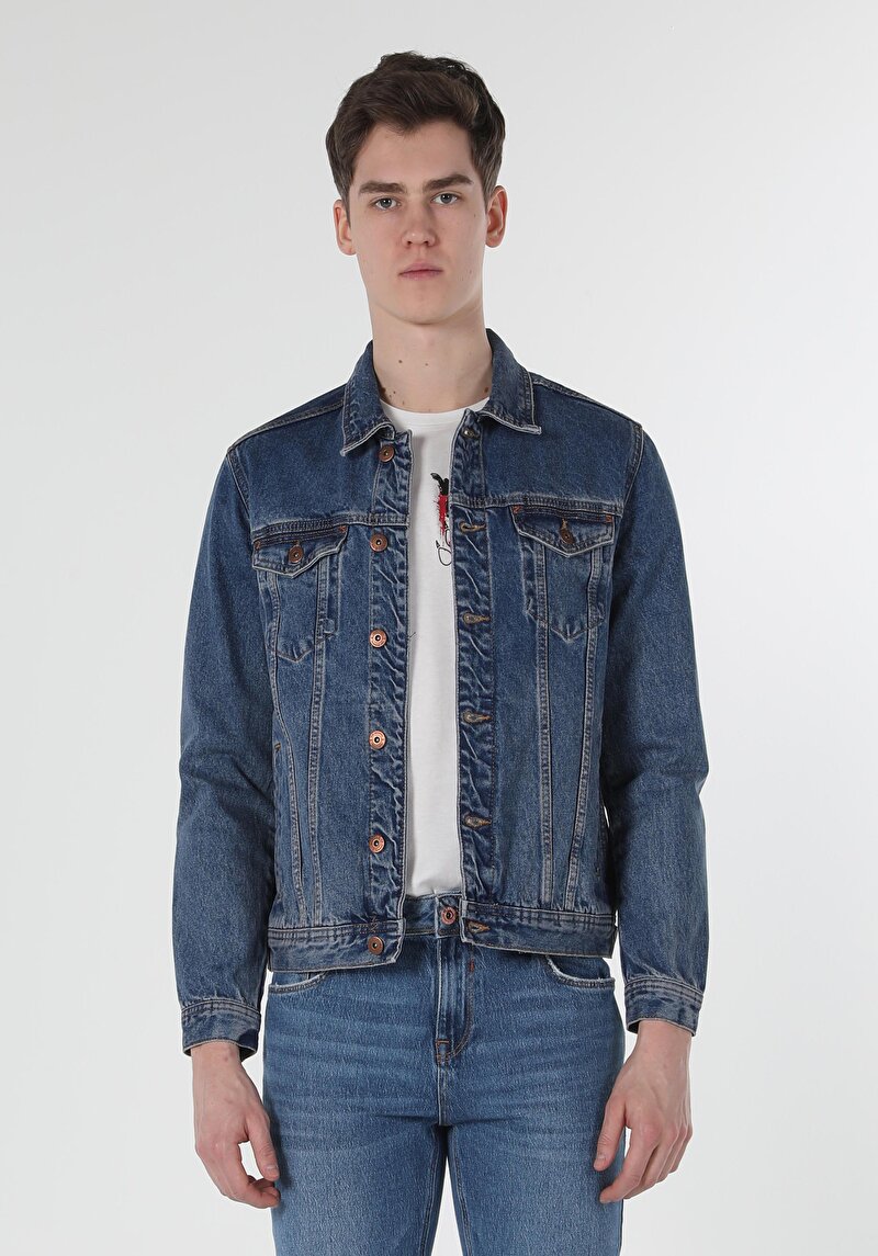 Regular Fit Mavi Erkek Ceket