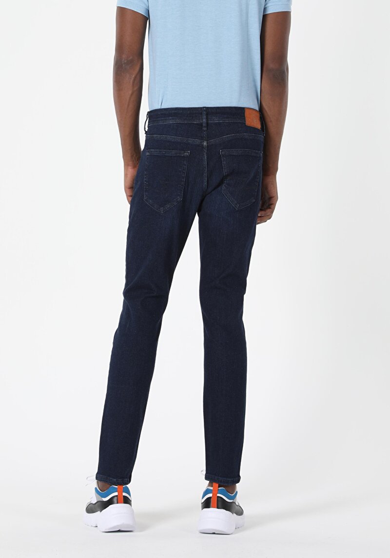 SELFSIZED 041 DANNY Dar Kesim Düşük Bel Dar Paça Koyu Mavi Erkek Pantolon