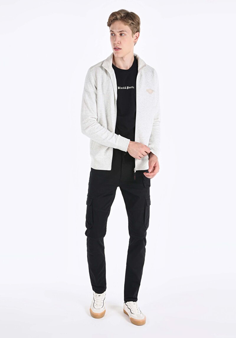 Slim Fit Erkek Ekru Ceket