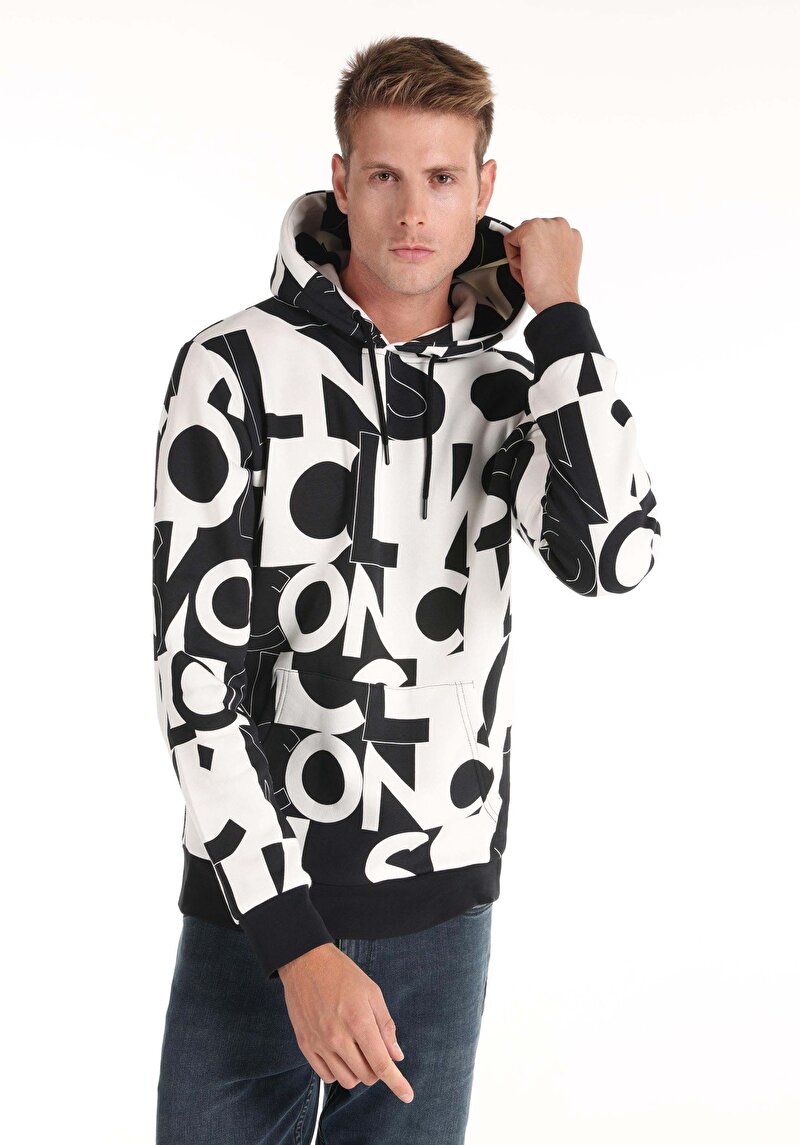 Regular Fit Erkek Siyah Sweatshirt