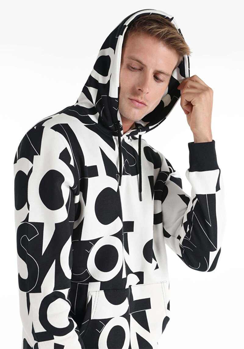 Regular Fit   Erkek Siyah Sweatshirt