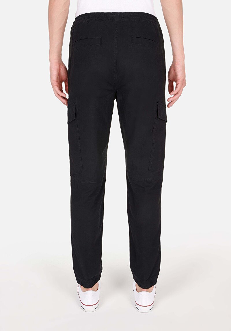 Slim Jogger Orta Bel Lastikli Paça Erkek Antrasit  Pantolon