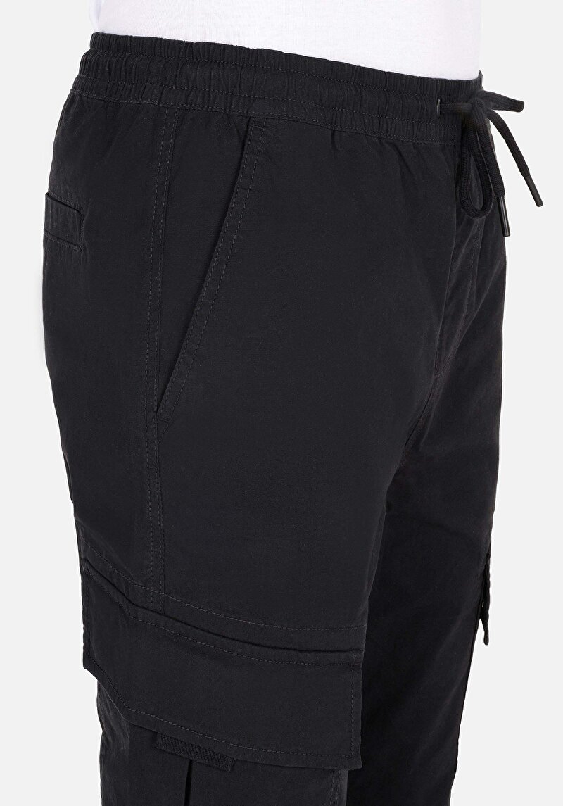 Slim Jogger Orta Bel Lastikli Paça Erkek Antrasit  Pantolon