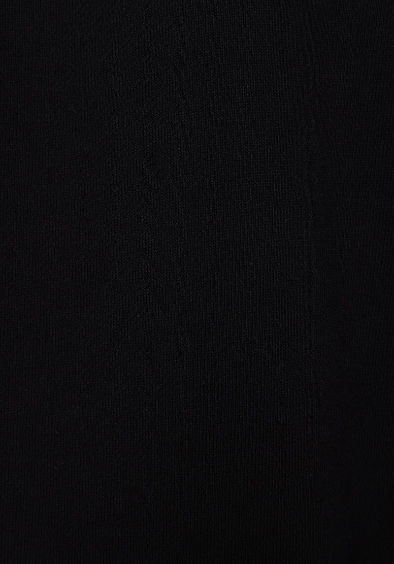 Regular Fit Pamuklu Fermuarlı Düz Kadın Siyah Sweatshirt