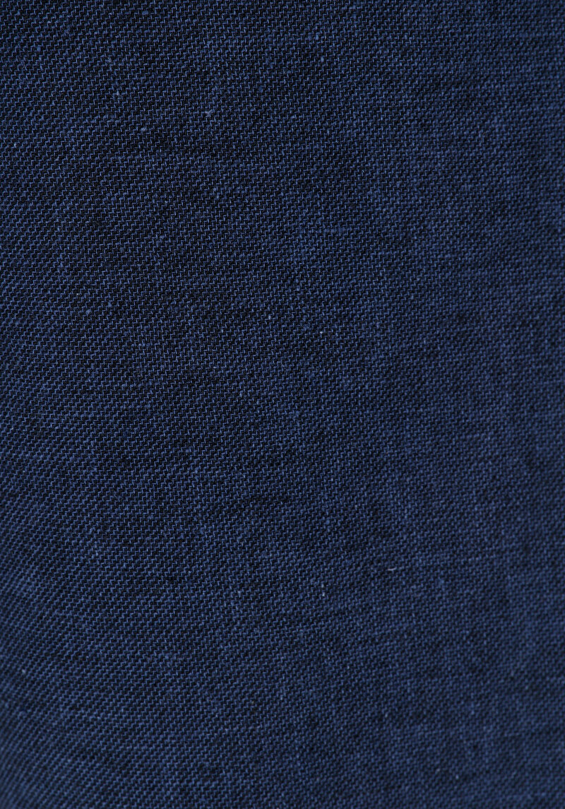 Regular Fit Orta Bel Düz Erkek Keten Karışımlı Lacivert Şort