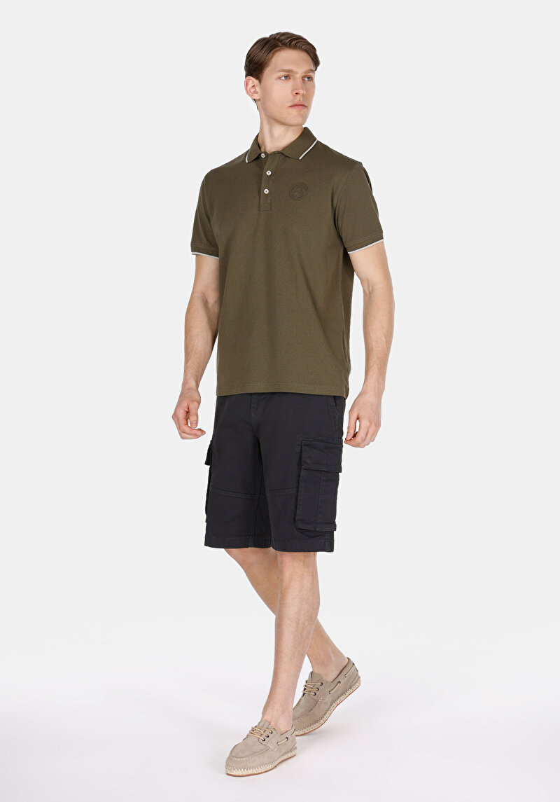 Regular Fit Orta Bel Düz Erkek Antrasit Şort