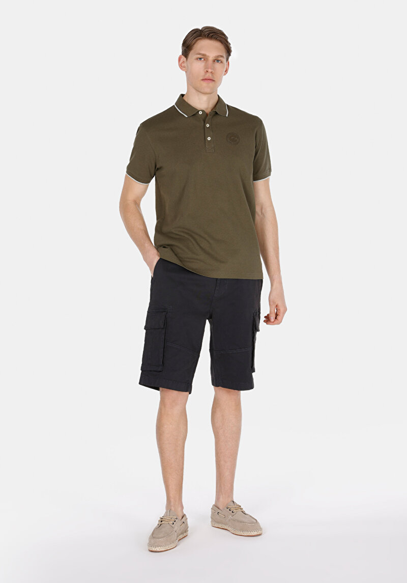 Regular Fit Orta Bel Düz Erkek Antrasit Şort