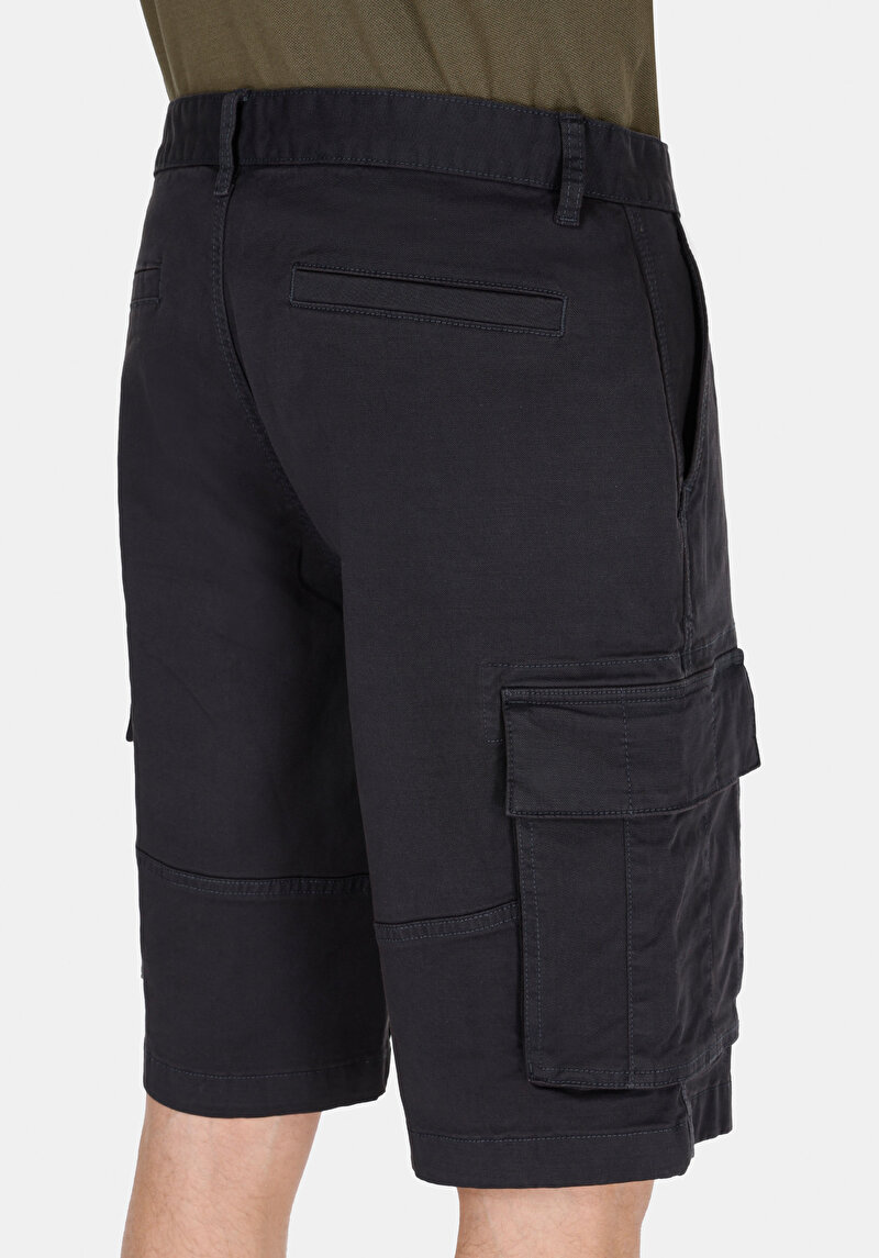 Regular Fit Orta Bel Düz Erkek Antrasit Şort