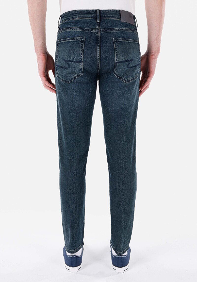 Regular Fit   Erkek Yeşil Jean Pantolon