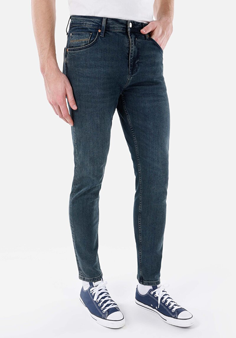 Regular Fit   Erkek Yeşil Jean Pantolon