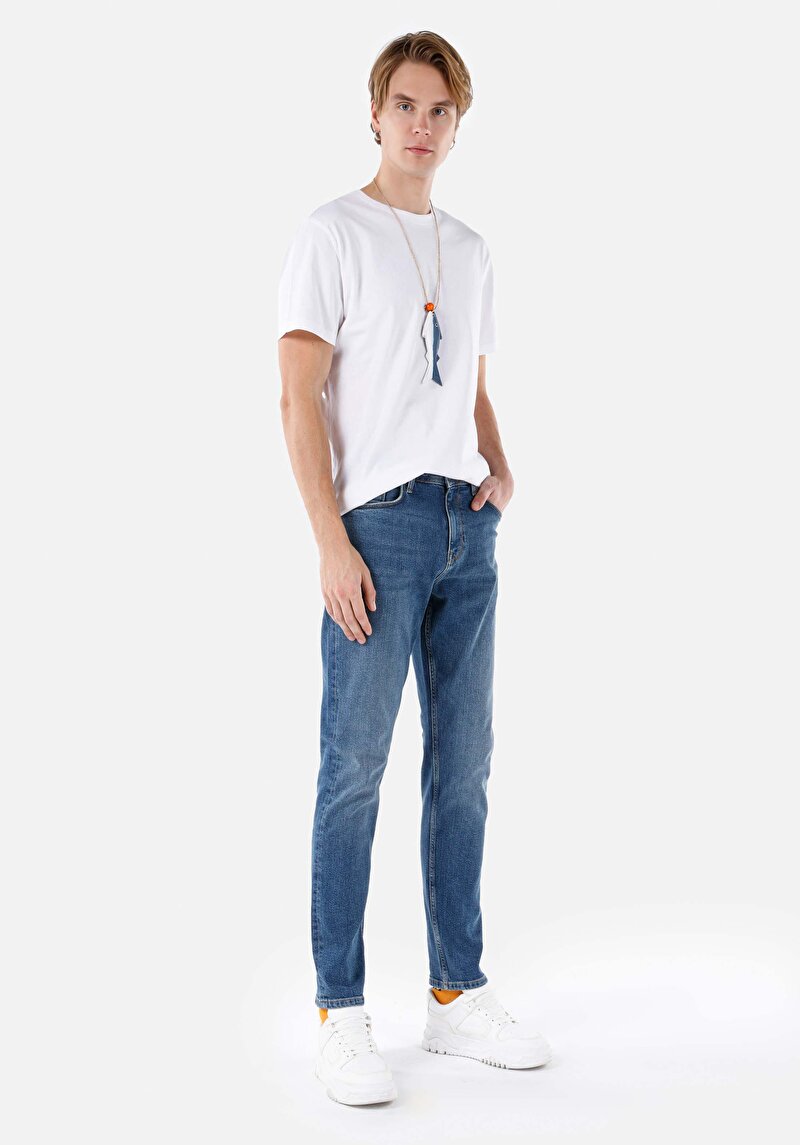 Regular Fit   Erkek İndigo Jean Pantolon