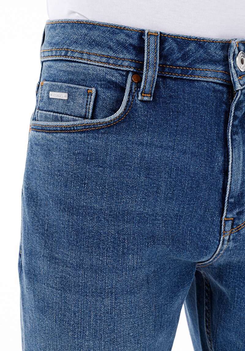 Regular Fit   Erkek İndigo Jean Pantolon
