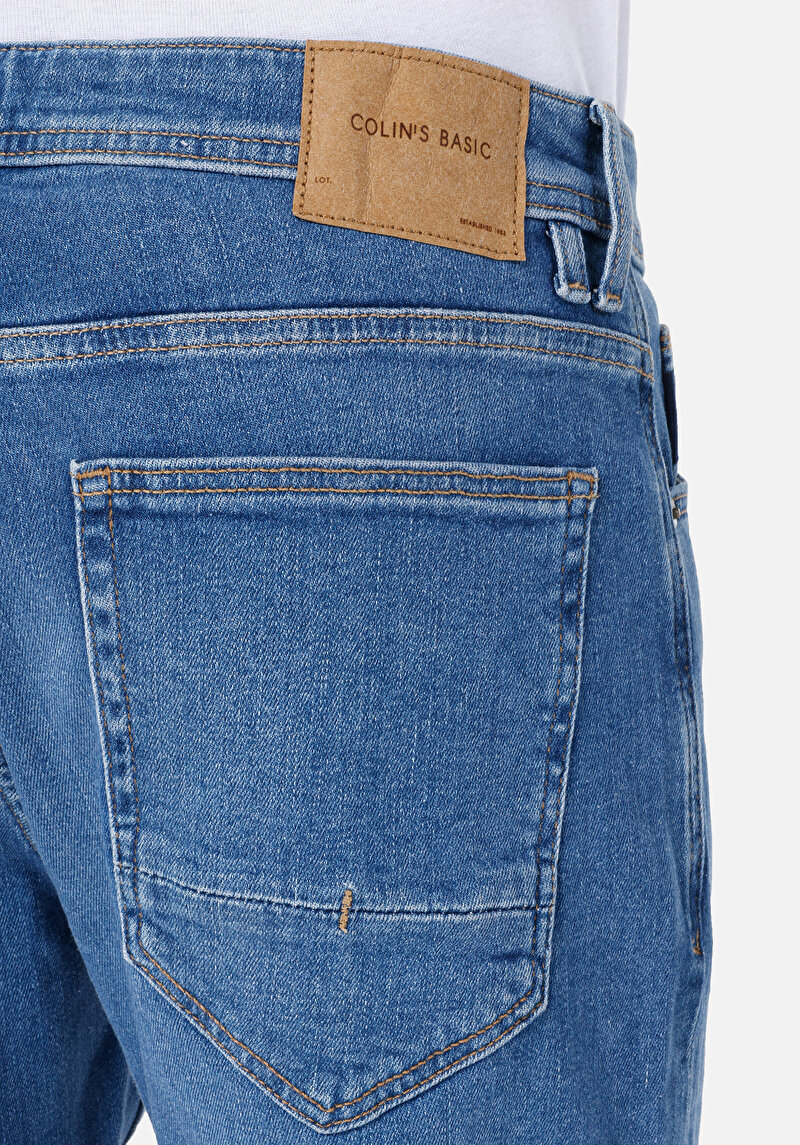 Regular Fit Orta Bel Daralan Paça Erkek Denim Jean Pantolon