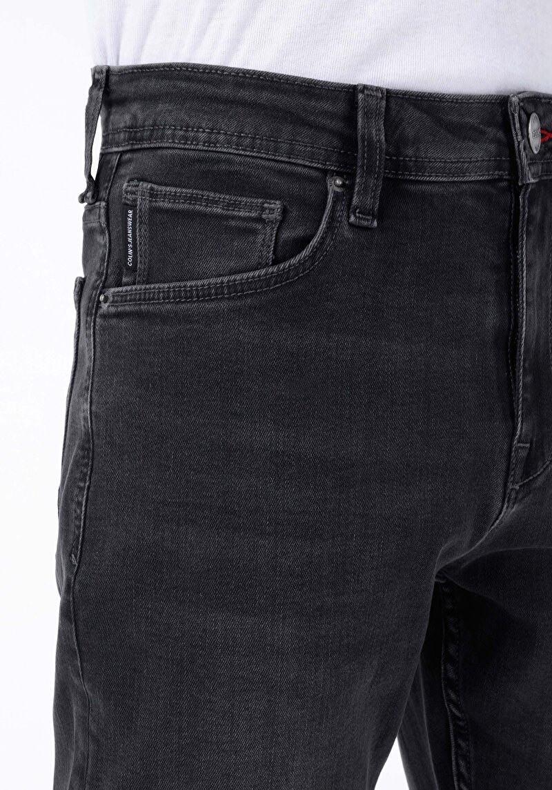 Regular Fit Orta Bel Daralan Paça Erkek Siyah Jean Pantolon