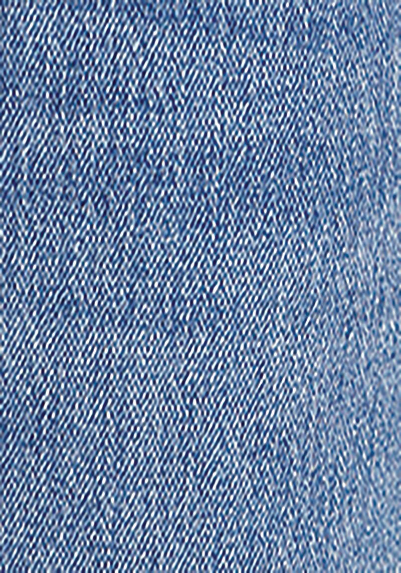 Loose Straight Fit Erkek Mid İndigo Denim Jean Cepli Pantolon