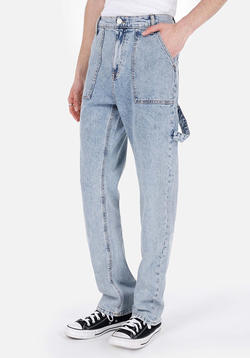 Worker Fit Erkek İndigo Jean Pantolon