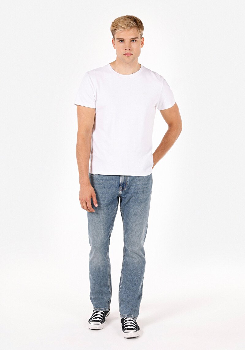 Regular Fit Erkek İndigo Jean Pantolon