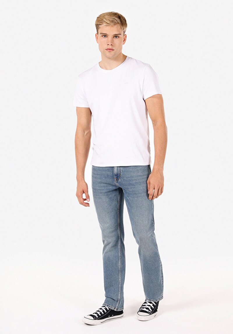 Regular Fit Erkek İndigo Jean Pantolon