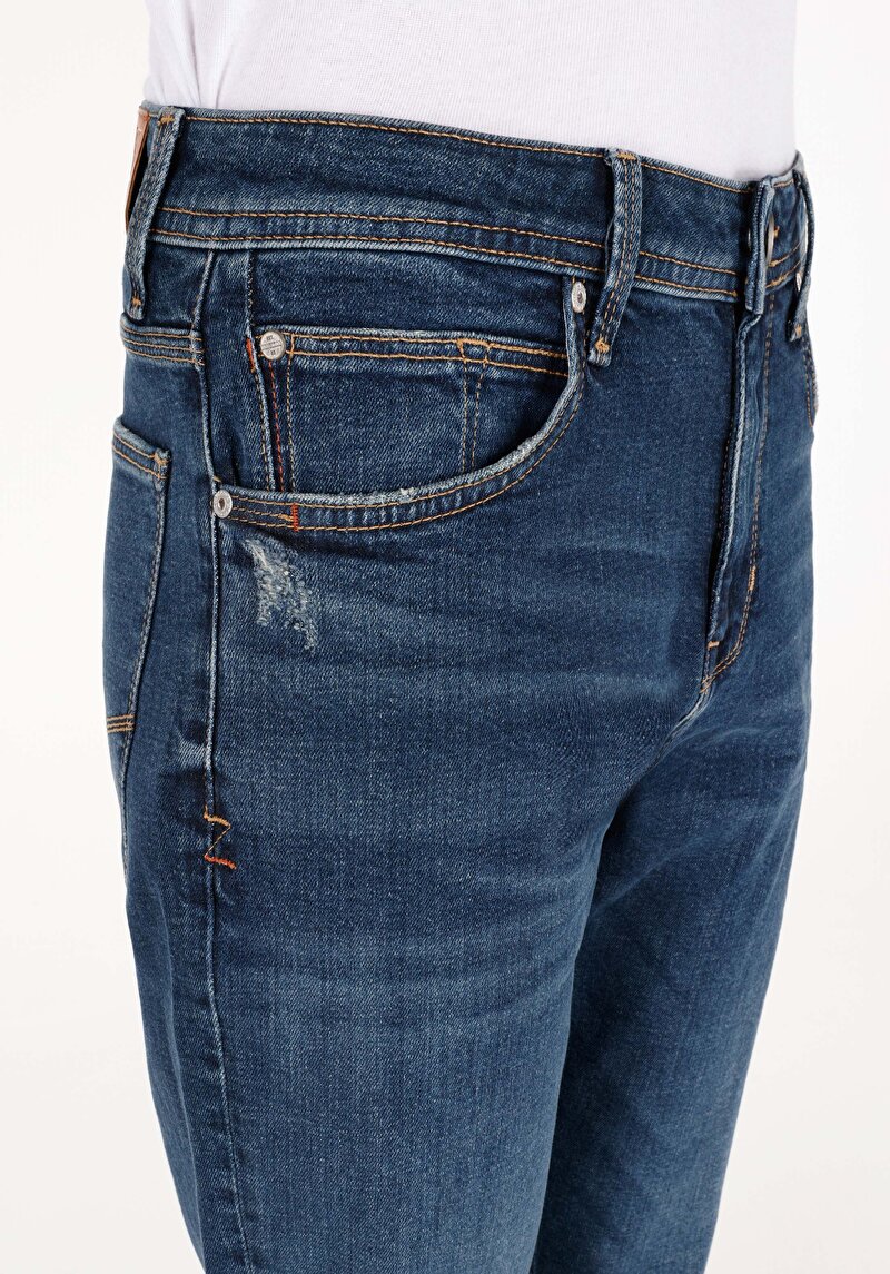 Regular Fit   Erkek Lacivert Jean Pantolon