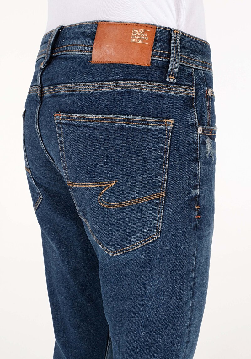 Regular Fit   Erkek Lacivert Jean Pantolon