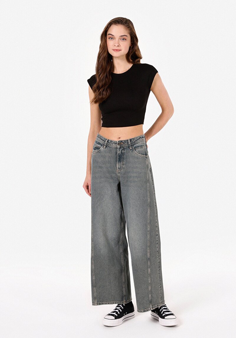 Regular Fit Kadın İndigo Jean Pantolon