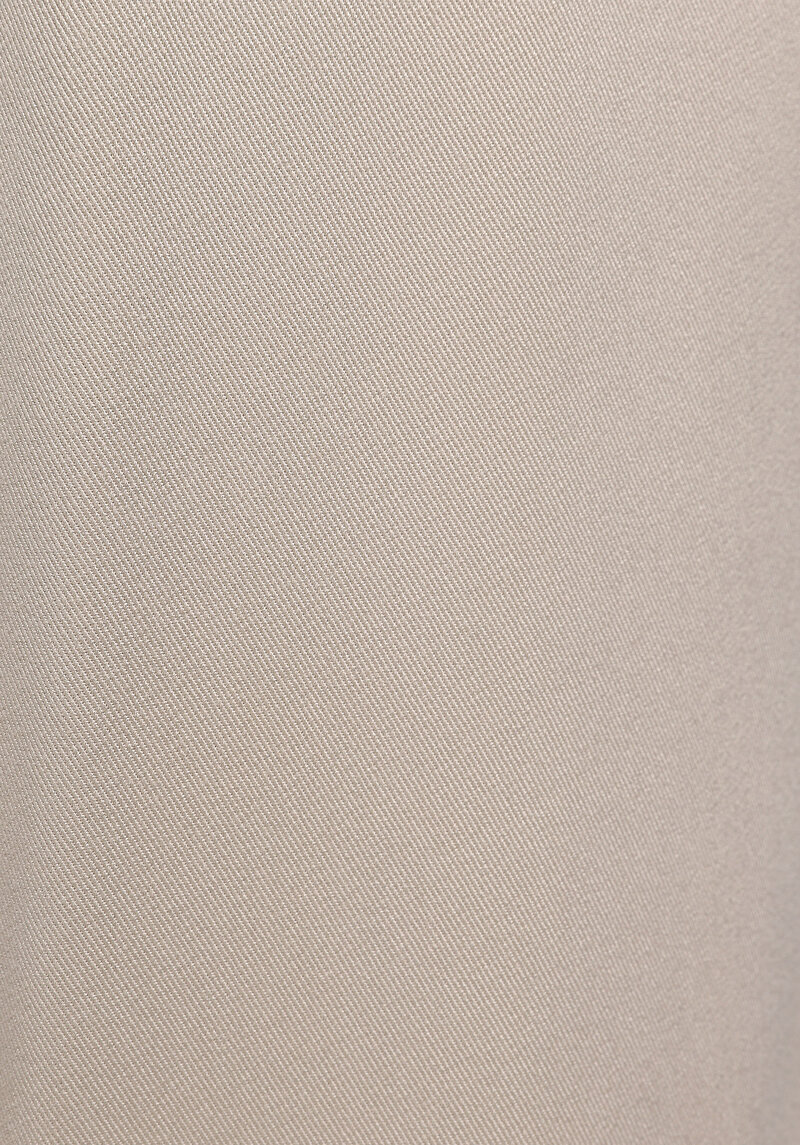 Regular Fit Yüksel Bel Düz Paça Astarsız Kadın Bej Pantolon