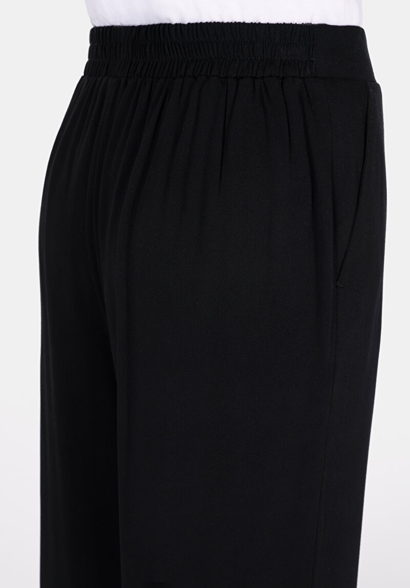 Straıght Fıt Düşük Bel Düz Paça Kadın Siyah  Pantolon