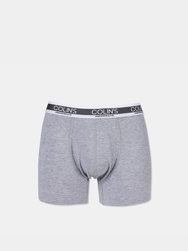 Modern Fit Düz Erkek Gri Boxer