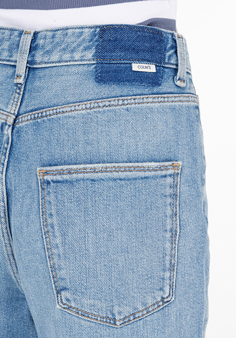 Straight Fit   Kadın İndigo Jean Pantolon