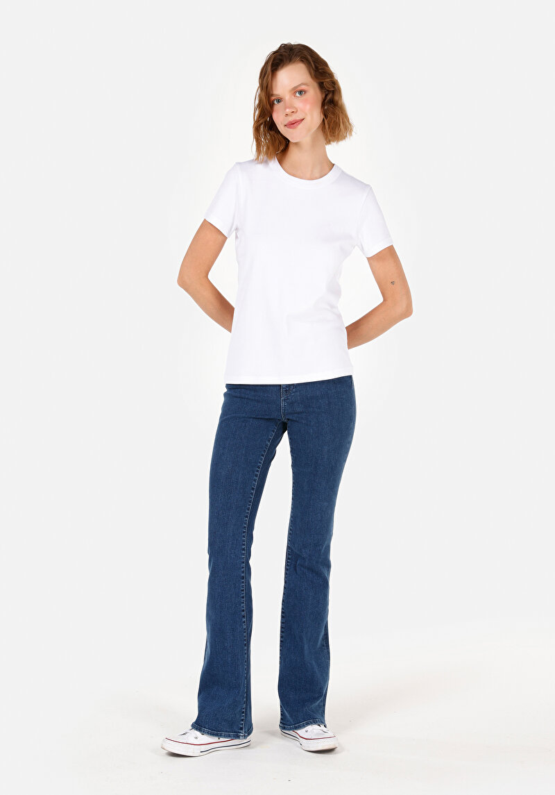Slim Fit   Kadın İndigo Jean Pantolon