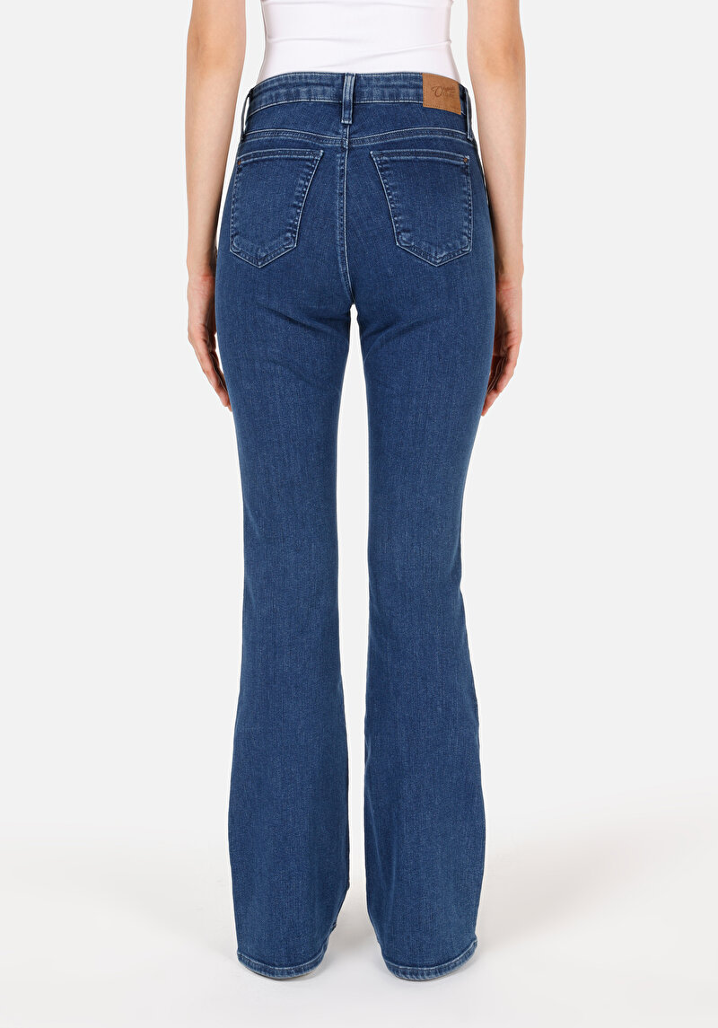 Slim Fit   Kadın İndigo Jean Pantolon