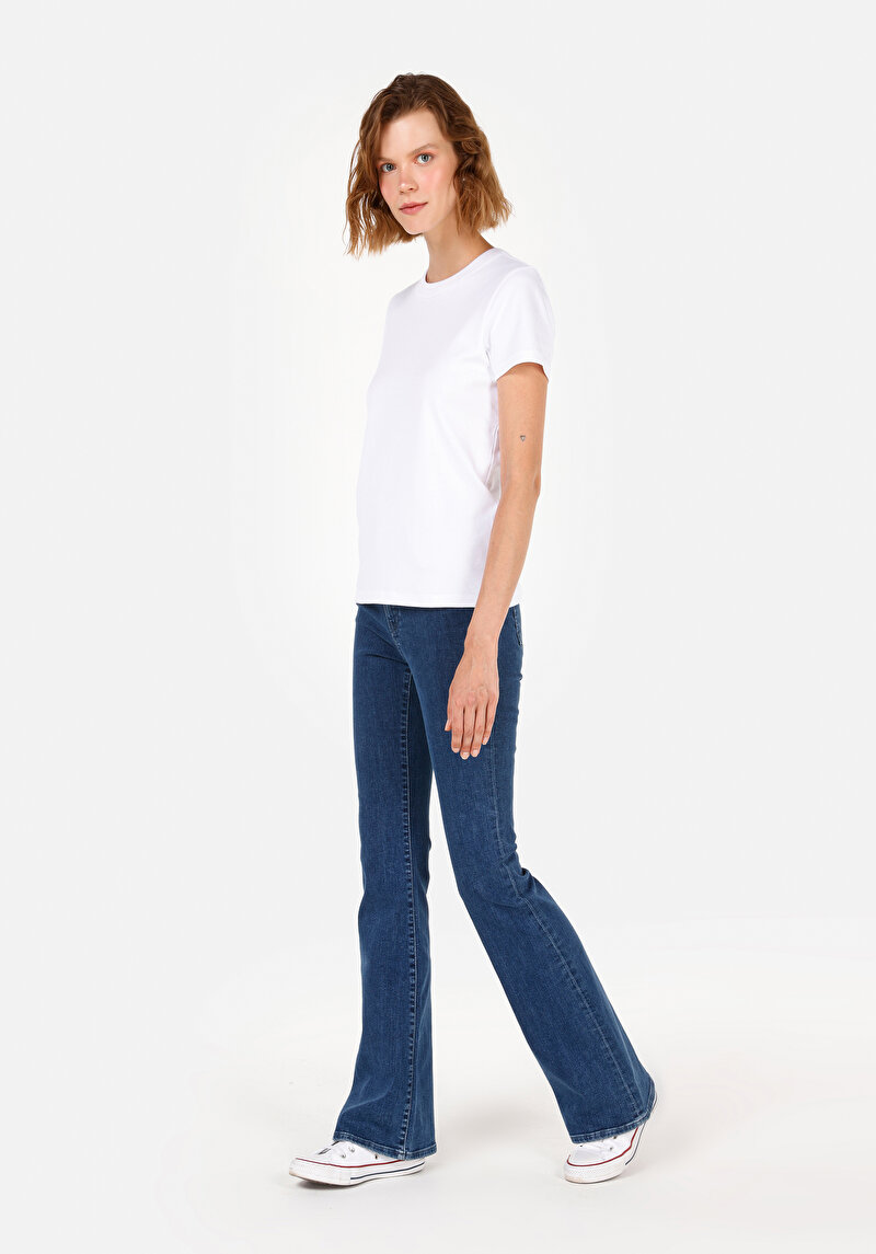 Slim Fit   Kadın İndigo Jean Pantolon